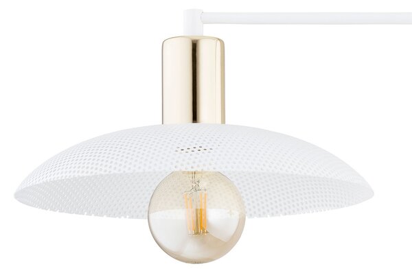 Plafoniera Contemporanea Uma 2 Luci In Acciaio Oro E Bianco
