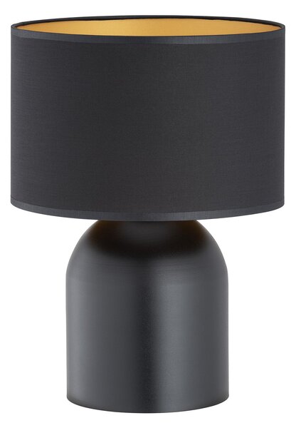 Lampada Da Tavolo Nordica Uma 1 Luce In Acciaio Nero E Oro