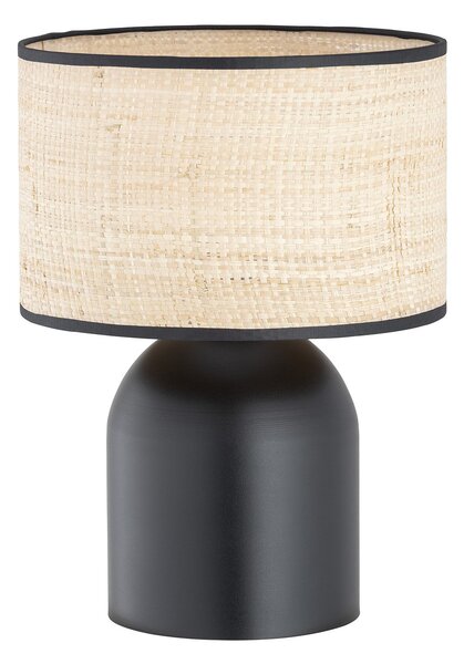 Lampada Da Tavolo Nordica Uma 1 Luce In Acciaio E Rattan