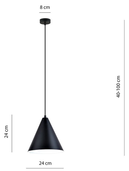 Sospensione Nordica Su 1 Luce In Acciaio Nero