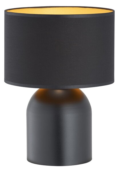 Lampada Da Tavolo Nordica Uma 1 Luce In Acciaio Nero E Oro