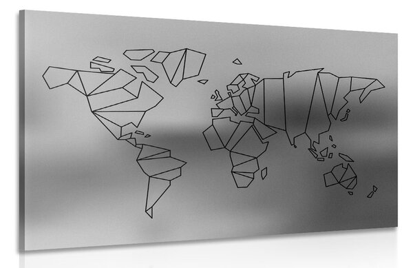 Quadri mappamondo stilizzato in bianco e nero