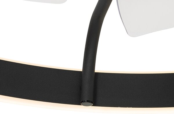 Ventilatore da soffitto nero 70 cm con LED dimmerabile e telecomando - Maddy