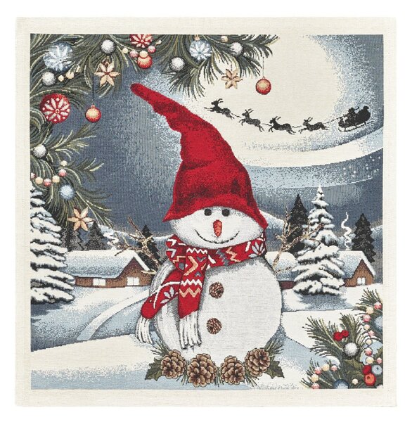 Federa cuscino gobelin Pupazzo di neve Chenille IT07