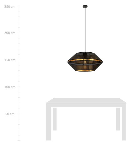 Sospensione Contemporanea 1 Luce Tristram In Metallo Nero E Oro