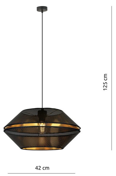Sospensione Contemporanea 1 Luce Tristram In Metallo Nero E Oro