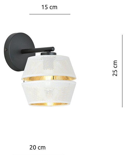 Applique Contemporanea 1 Luce Tristram In Metallo Bianco E Oro