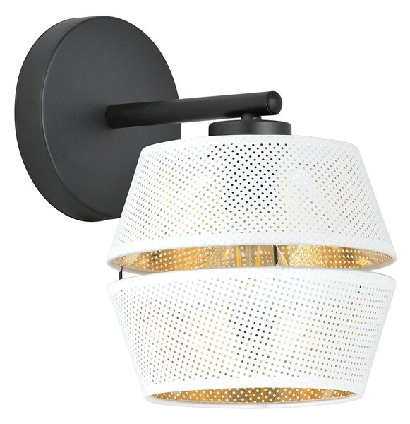 Applique Contemporanea 1 Luce Tristram In Metallo Bianco E Oro