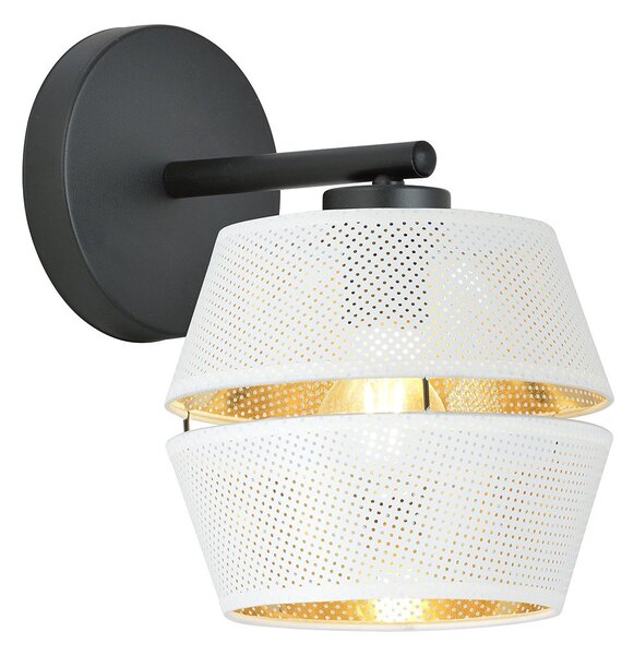 Applique Contemporanea 1 Luce Tristram In Metallo Bianco E Oro