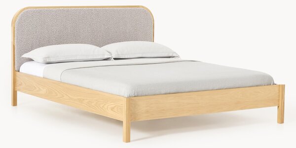 Letto in legno con testiera in bouclé Jones