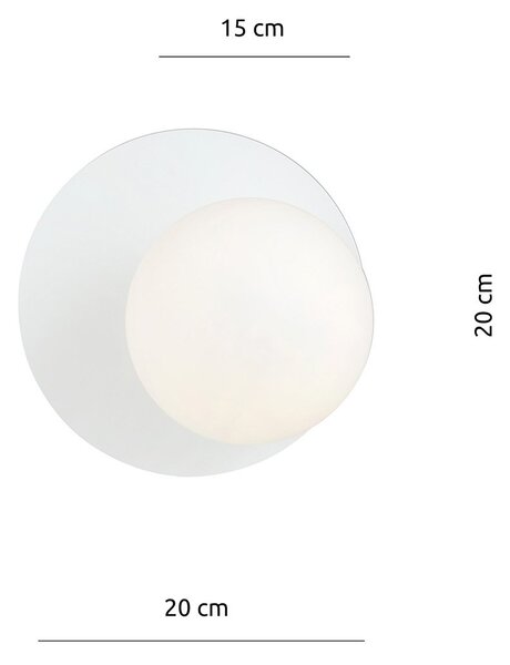 Applique Contemporanea Lothbrok 1 Luce Acciaio Bianco E Vetro Opalino