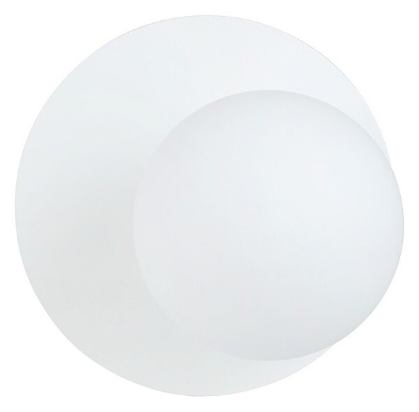 Applique Contemporanea Lothbrok 1 Luce Acciaio Bianco E Vetro Opalino