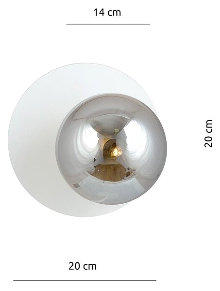 Lampada Da Parete Contemporanea Lothbrok 1 Luce Acciaio Bianco E Vetro Fumè