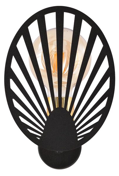 Applique Contemporanea 1 Luce Tallia In Acciaio Nero E Oro