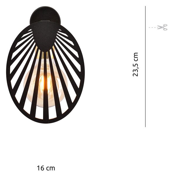 Applique Contemporanea 1 Luce Tallia In Acciaio Nero E Oro