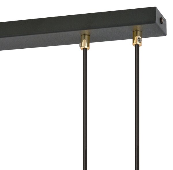 Lampadario Moderno Kreios Acciaio Nero 3 Luci E14