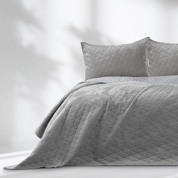 Copriletto grigio chiaro Argento, 260 x 240 cm Laila - AmeliaHome