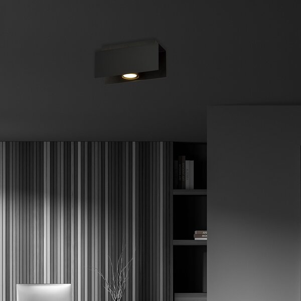 Plafoniera Moderna 1 Luce Persico In Acciaio Nero