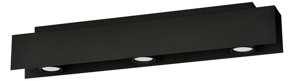 Plafoniera Moderna 3 Luci Persico In Acciaio Nero