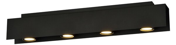 Plafoniera Moderna 4 Luci Persico In Acciaio Nero