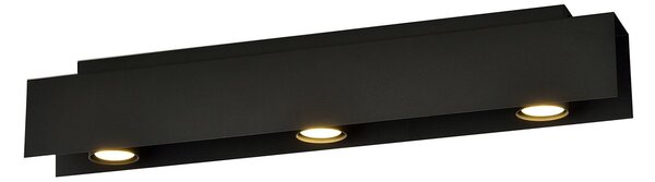 Plafoniera Moderna 3 Luci Persico In Acciaio Nero