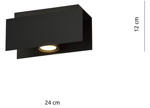 Plafoniera Moderna 1 Luce Persico In Acciaio Nero