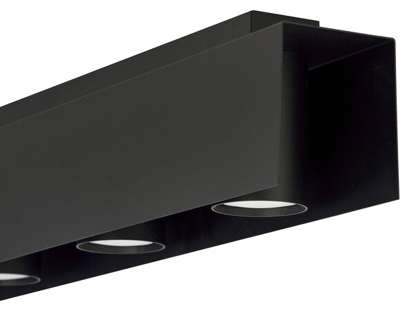 Plafoniera Moderna 3 Luci Persico In Acciaio Nero