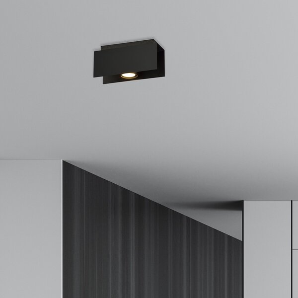 Plafoniera Moderna 1 Luce Persico In Acciaio Nero