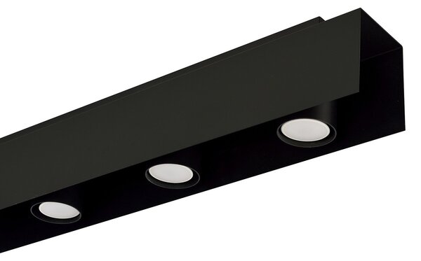 Plafoniera Moderna 3 Luci Persico In Acciaio Nero