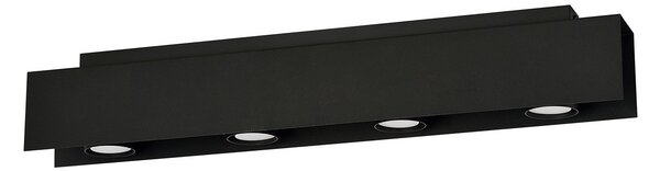 Plafoniera Moderna 4 Luci Persico In Acciaio Nero