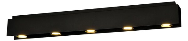 Plafoniera Moderna 5 Luci Persico In Acciaio Nero