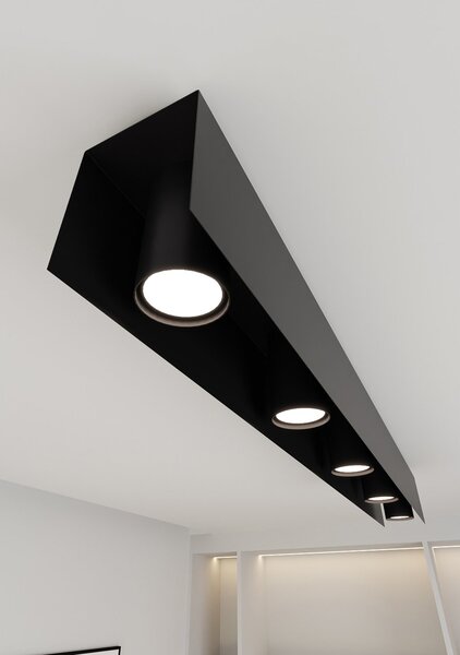 Plafoniera Moderna 5 Luci Persico In Acciaio Nero