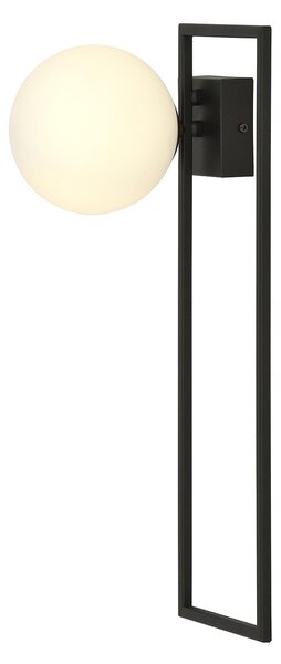 Plafoniera Moderna 1 Luce Perseo 1130/1B Acciaio Nero Vetro Opale