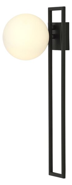Plafoniera Moderna 1 Luce Perseo 1130/1C Acciaio Nero Vetro Opale