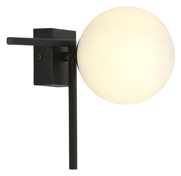 Plafoniera Moderna 1 Luce Perseo 1130/1G Acciaio Nero Vetro Opale