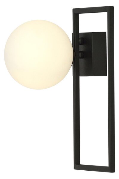 Plafoniera Moderna 1 Luce Perseo 1130/1D Acciaio Nero Vetro Opale
