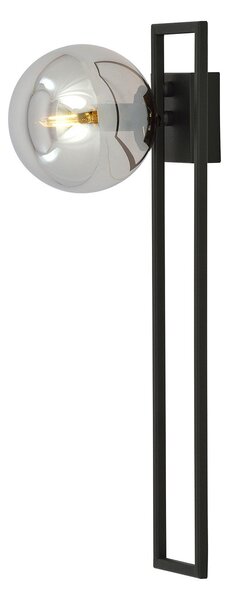 Plafoniera Moderna 1 Luce Perseo 1130/1C Acciaio Nero Vetro Fumè