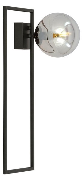 Plafoniera Moderna 1 Luce Perseo 1130/1A Acciaio Nero Vetro Fumè