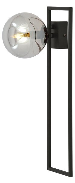 Plafoniera Moderna 1 Luce Perseo 1130/1B Acciaio Nero Vetro Fumè