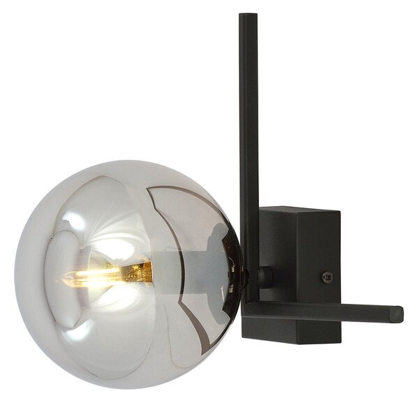 Plafoniera Moderna 1 Luce Perseo 1130/1G Acciaio Nero Vetro Fumè
