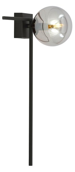 Plafoniera Moderna 1 Luce Perseo 1130/1F Acciaio Nero Vetro Fumè