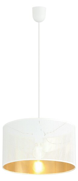 Sospensione Minimal 1 Luce Ladone In Acciaio Bianco E Oro