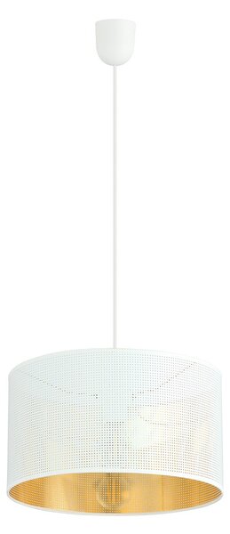 Sospensione Minimal 1 Luce Ladone In Acciaio Bianco E Oro