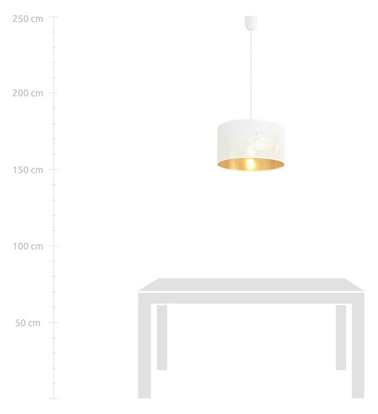 Sospensione Minimal 1 Luce Ladone In Acciaio Bianco E Oro