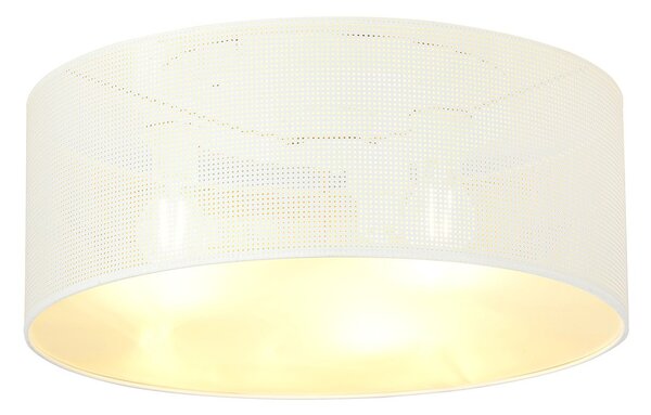 Plafoniera Minimal 3 Luci Ladone In Acciaio Bianco E Oro