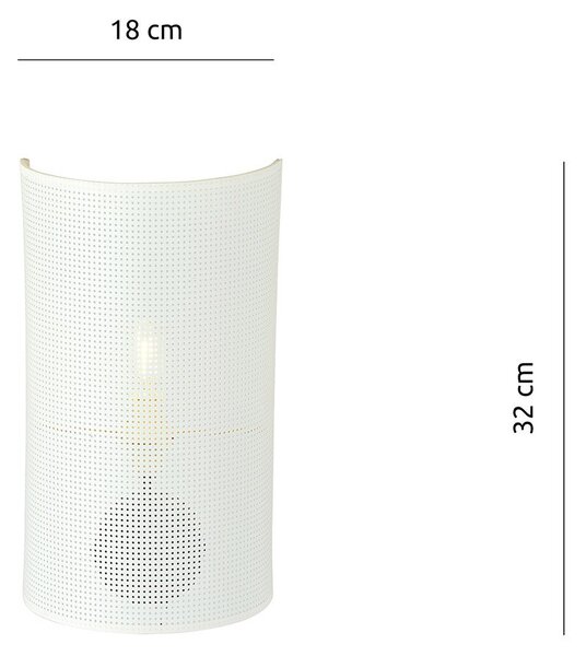 Applique Minimal 1 Luce Ladone In Acciaio Bianco E Oro