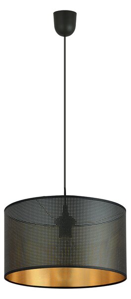 Sospensione Minimal 1 Luce Ladone In Acciaio Nero E Oro
