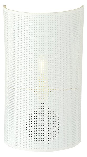 Applique Minimal 1 Luce Ladone In Acciaio Bianco E Oro