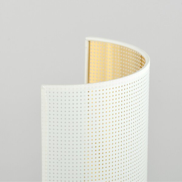Applique Minimal 1 Luce Ladone In Acciaio Bianco E Oro