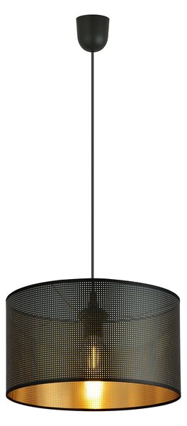 Sospensione Minimal 1 Luce Ladone In Acciaio Nero E Oro